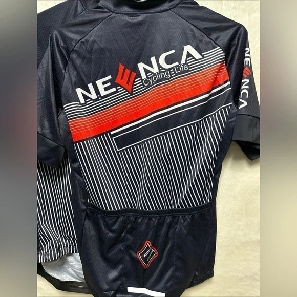 Neenca Cycling Jersey Short Sleeve Men's Blue White Full Zip Small - Picture 5 of 6